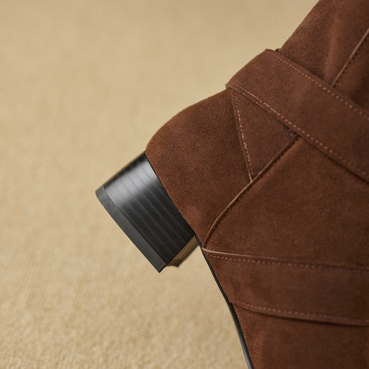 Retro Pointed - Toe Slouchy Mid - Calf Suede Boots