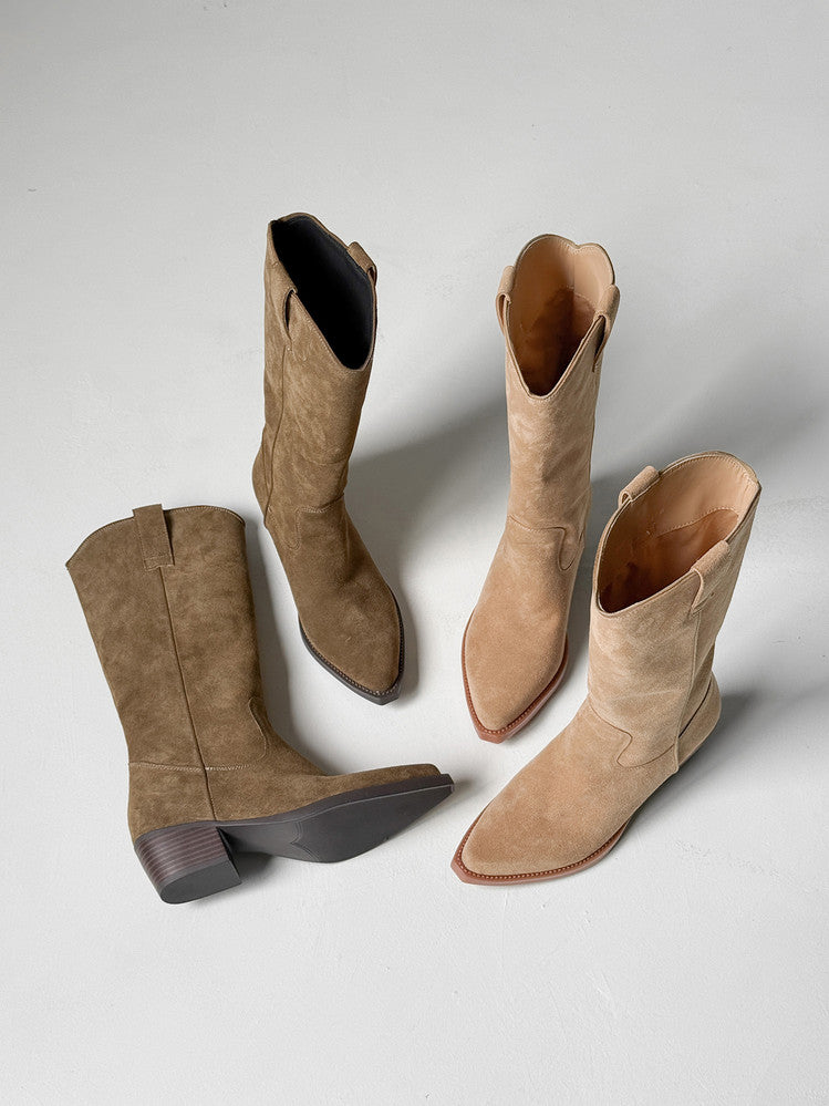 Retro Versatile Slouchy Western Cowboy Boots