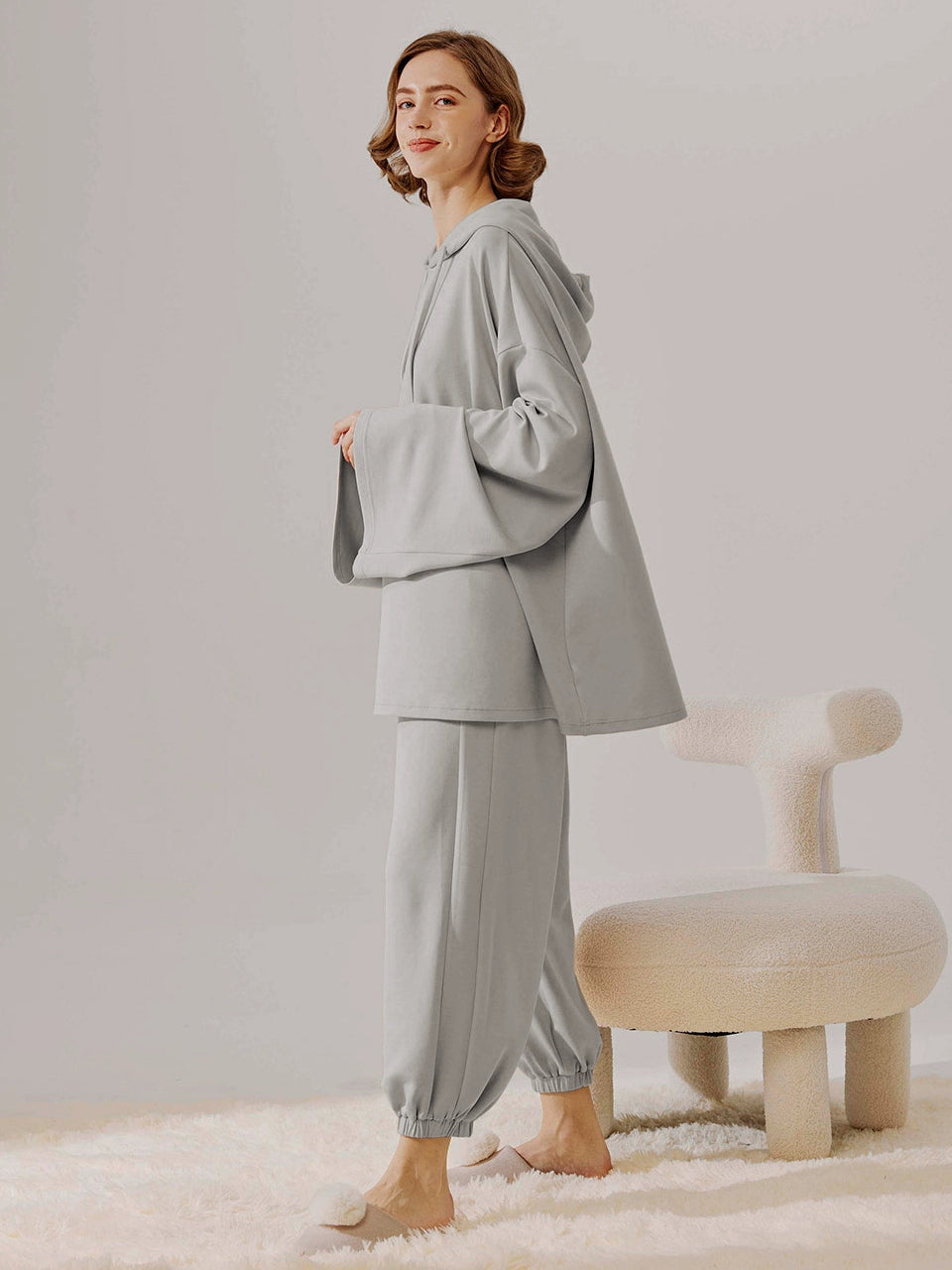 Silky Wide Sleeve Hoodie