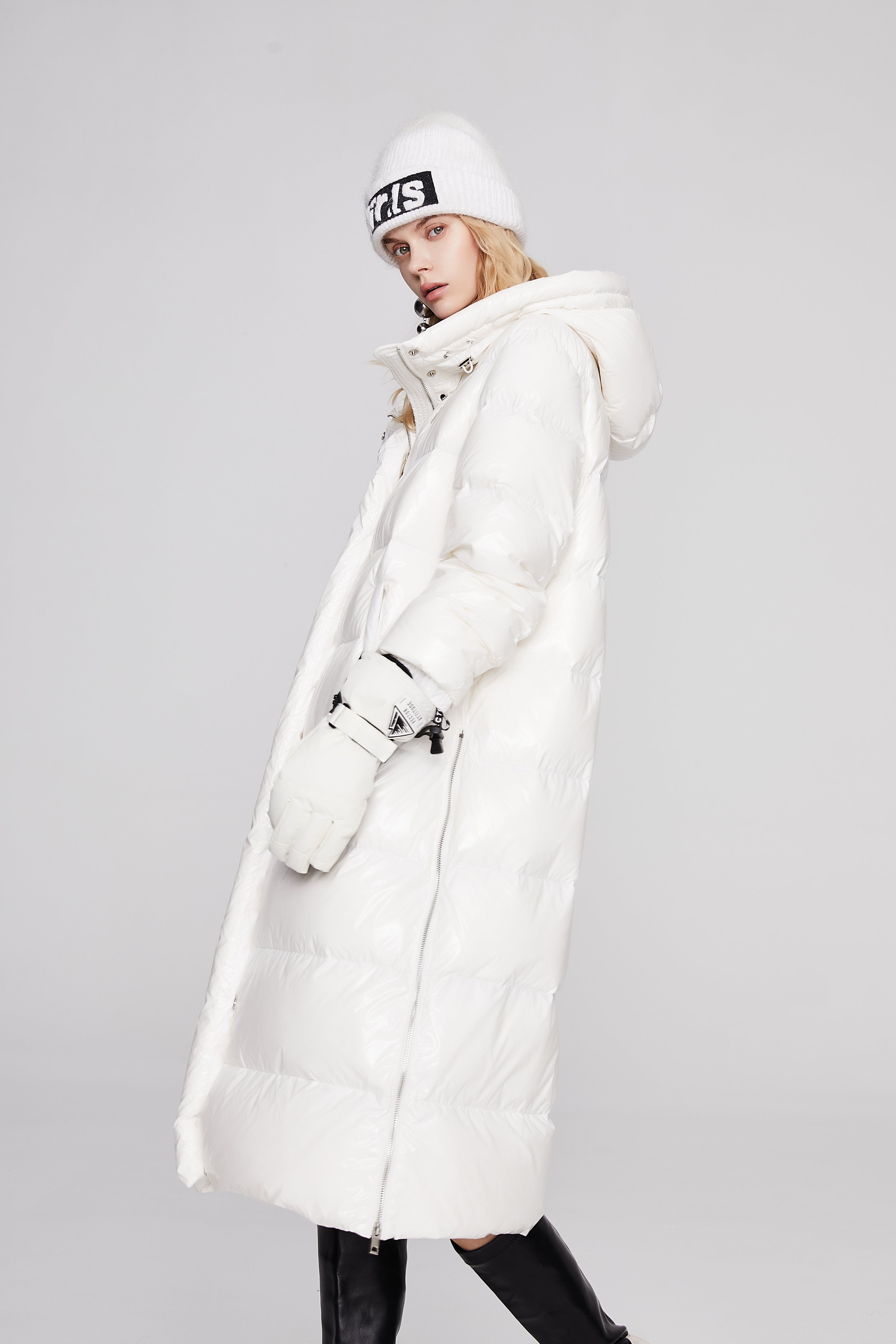 Medium-length Shiny Puffer Coat