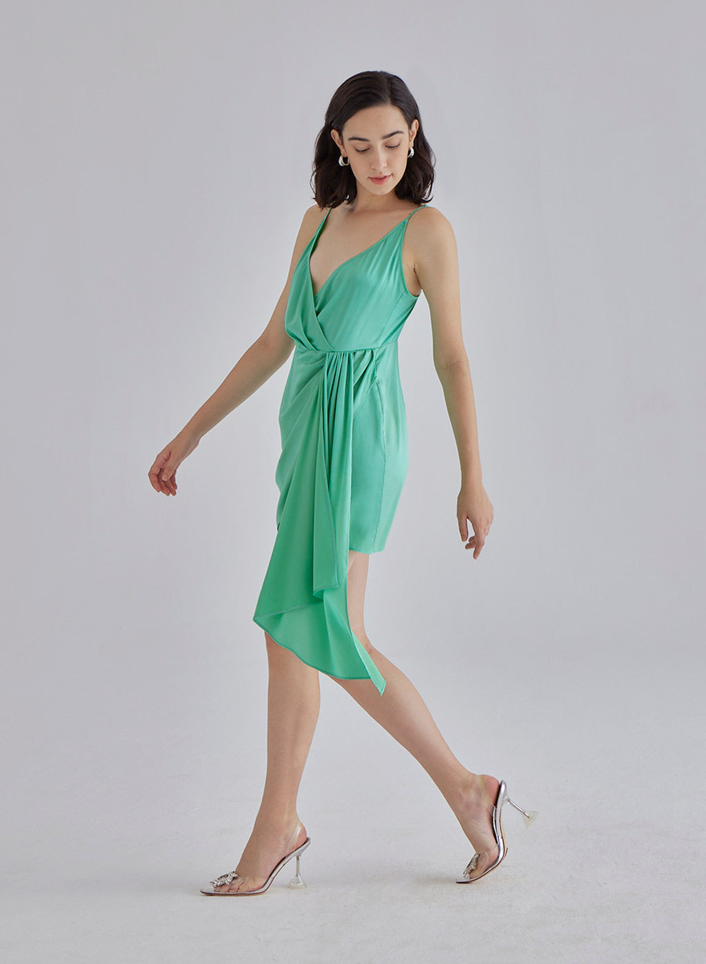 Aqua Scene Silk Dress