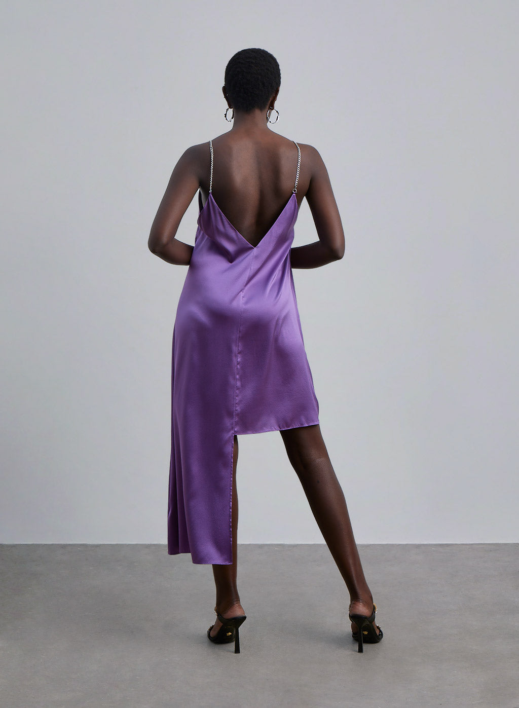 Asymmetrical Silk Slip Dress