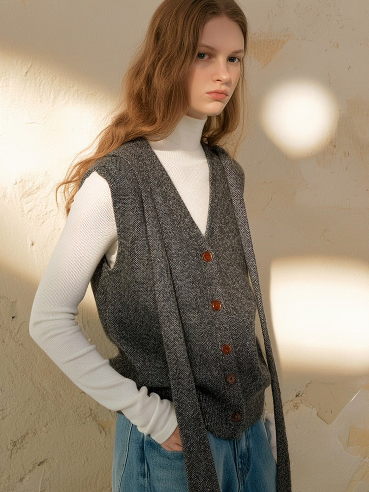 V-neck Wool Vest