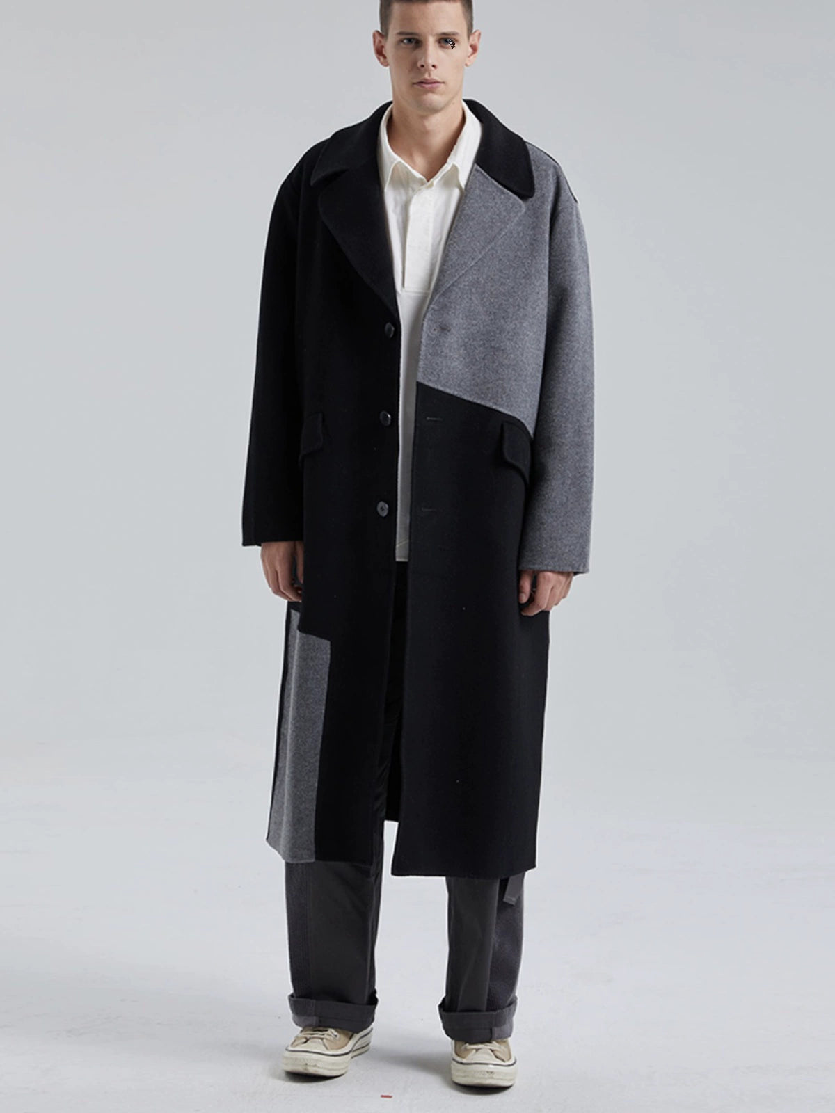1 ×Paneled Cashmere Coat