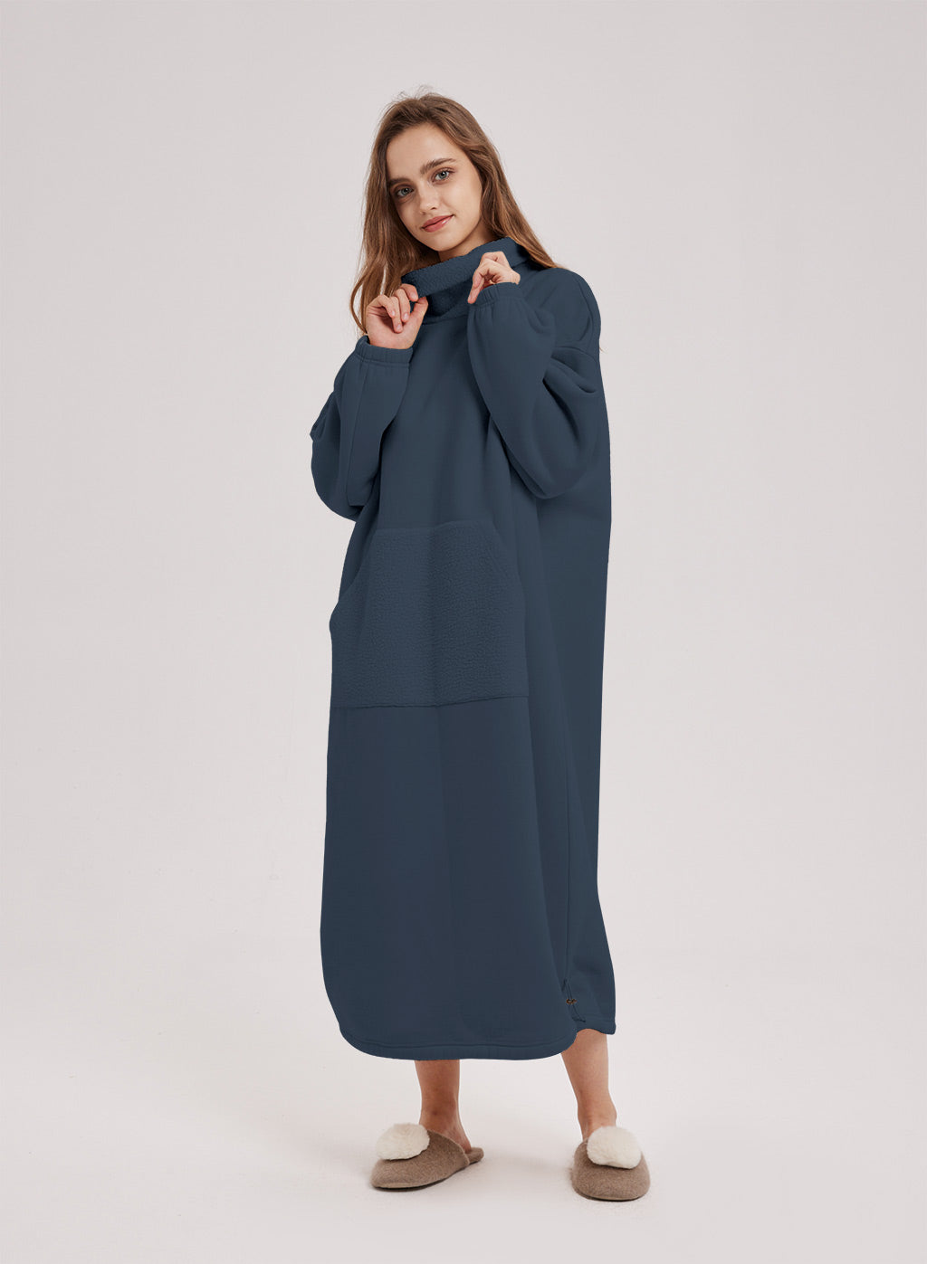 Oversized Fleece Knit Dress
