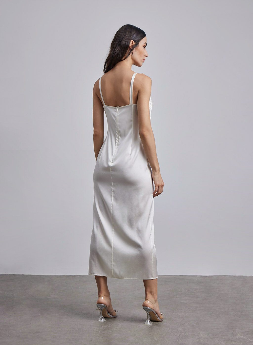 Daria Bow-Tie Silk Midi Dress