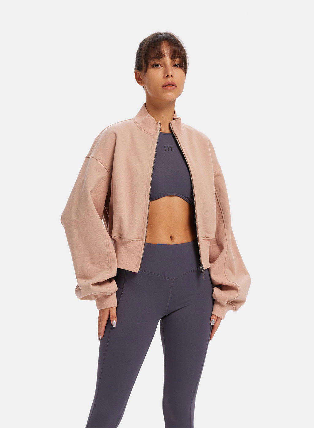 Zip Front Bomber Jacket