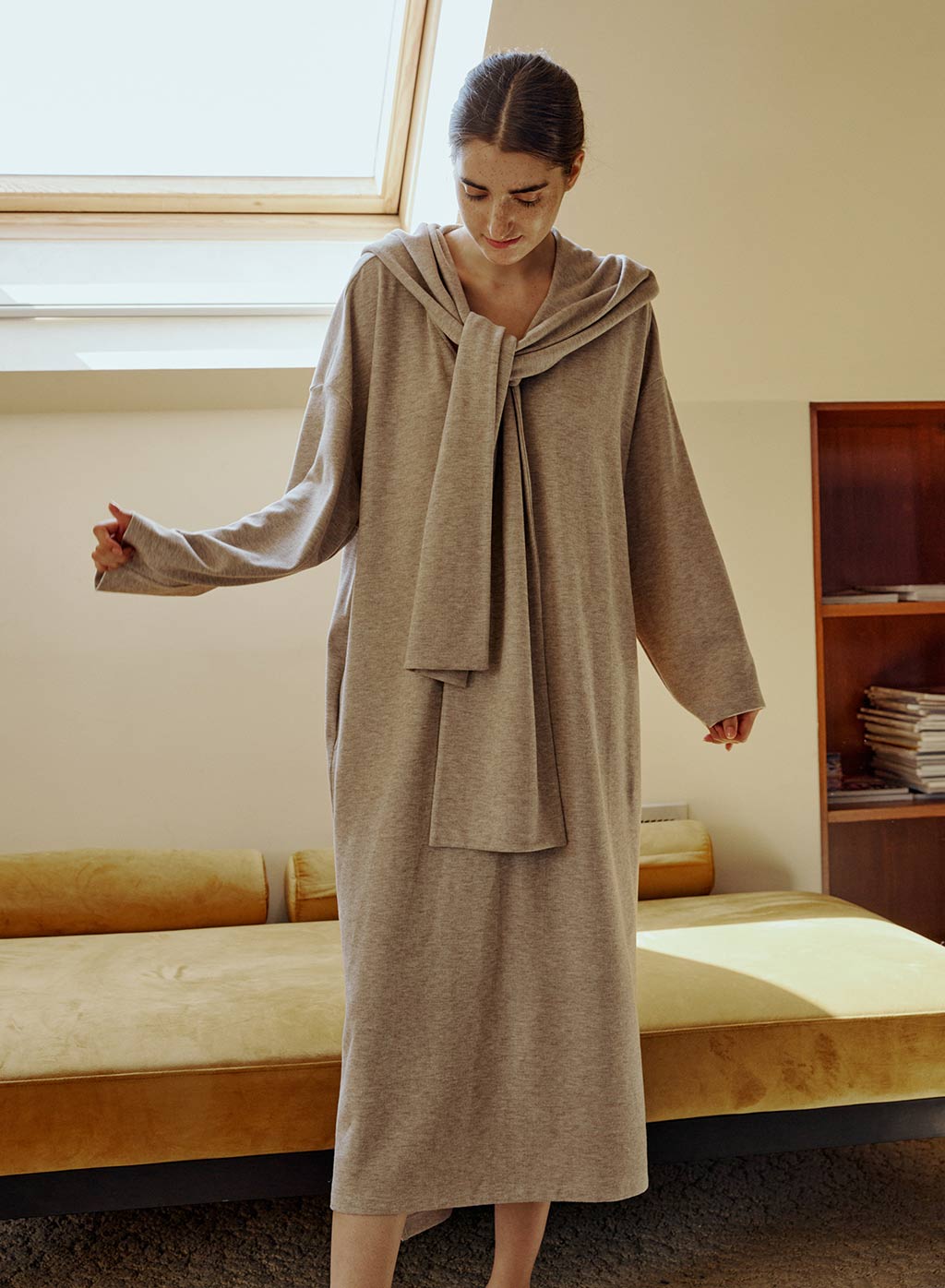 NAP Hooded Scarf Sweatshirt Dress – nap loungewear
