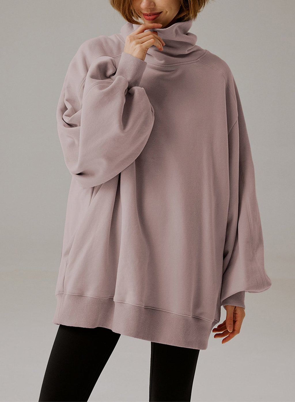 Whisper Oversized Turtleneck Sweatshirt