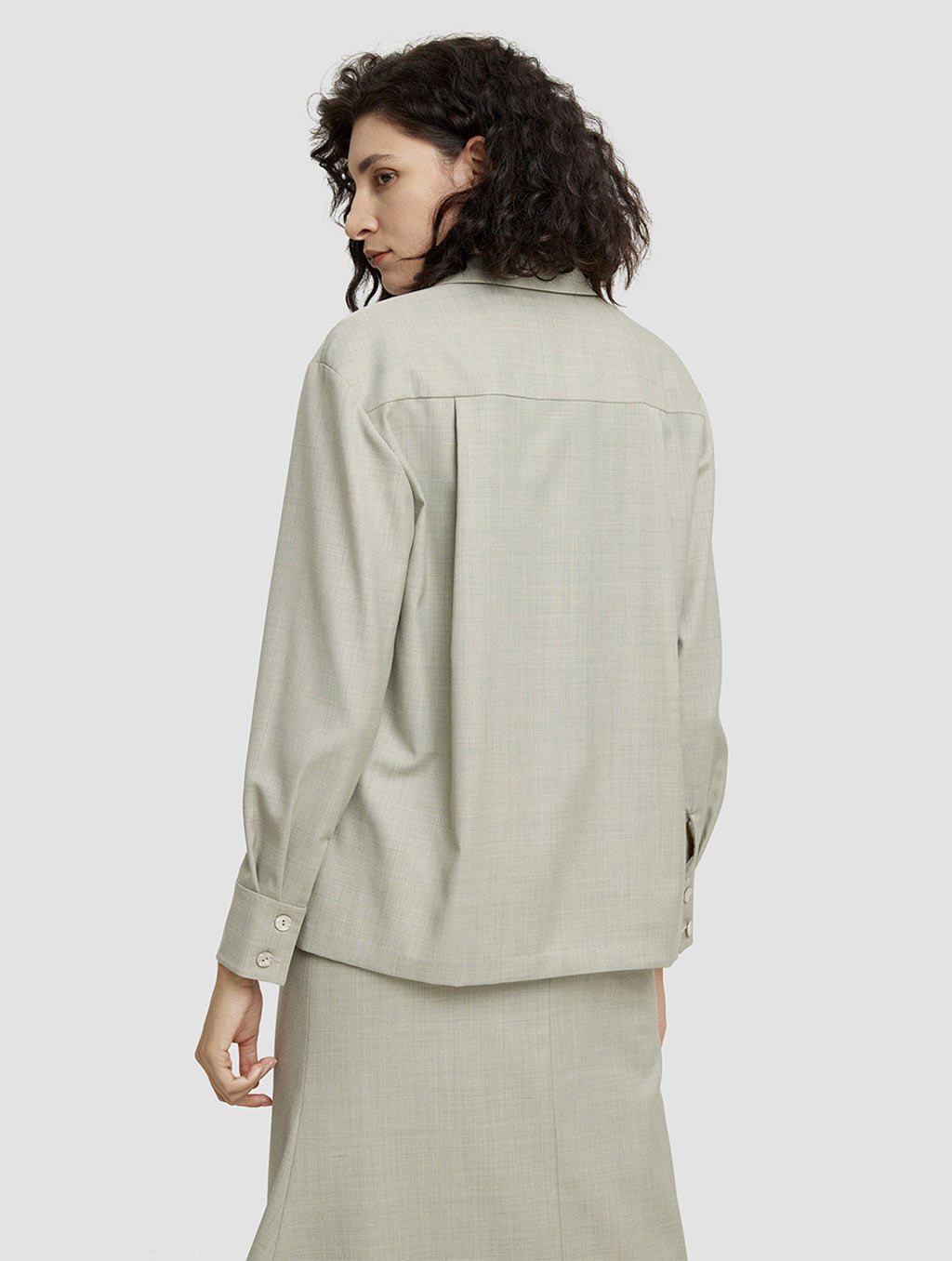 Wool Blend Buttoned Shirt