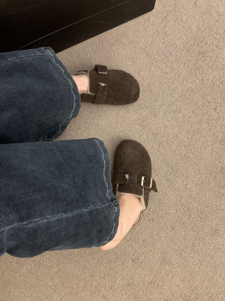 Thick-soled Velvet Slippers