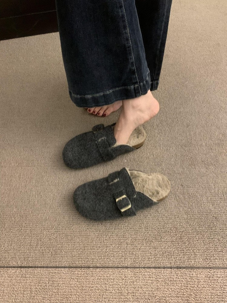 Thick-soled Velvet Slippers