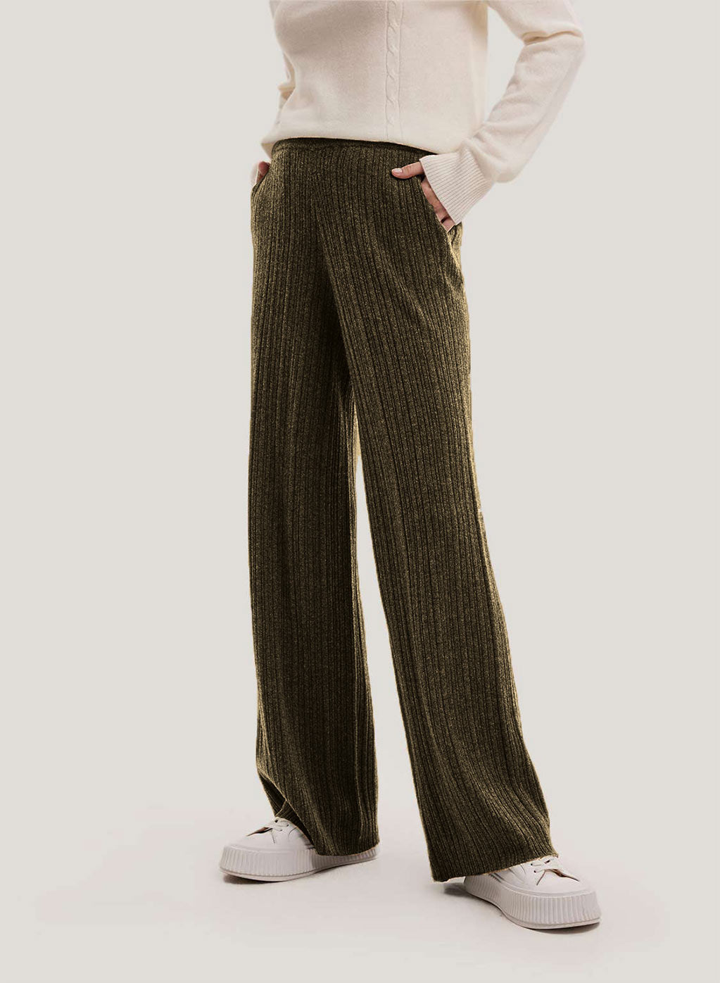 Ribbed Yak Wool Trousers