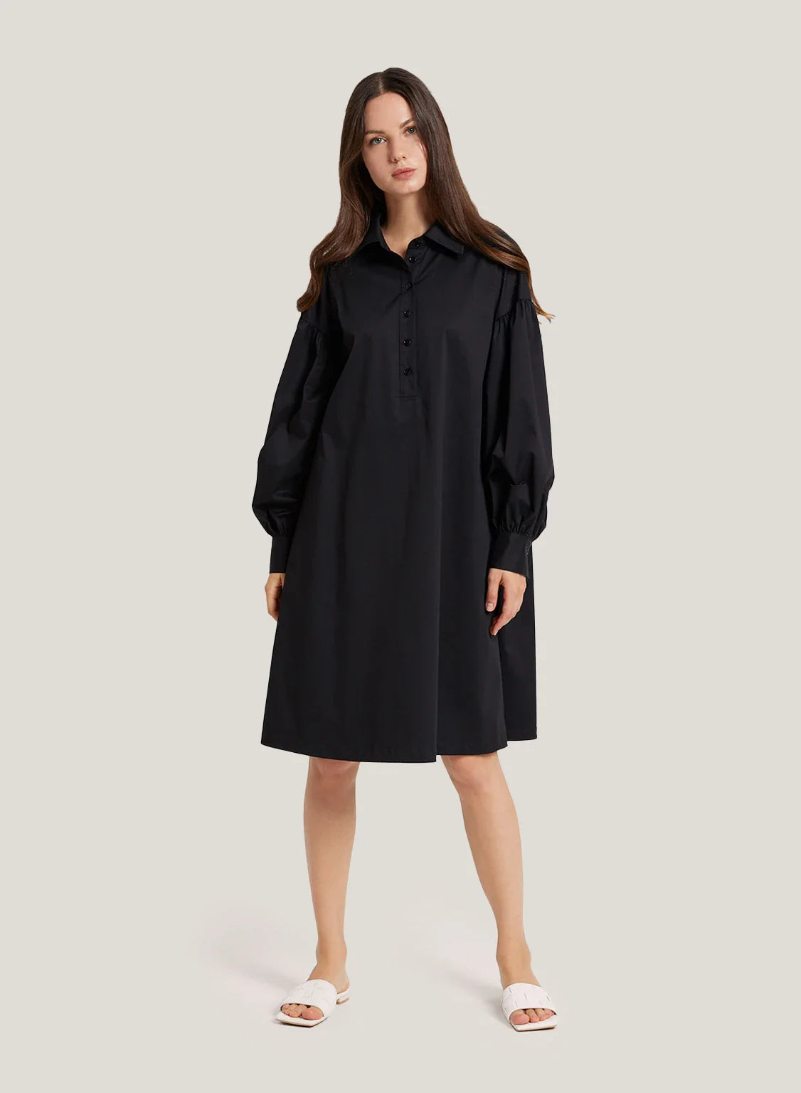 Cotton-Blend Shirt Dress