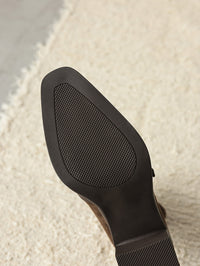 Square Toe Cross Ankle Boots