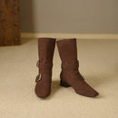 Retro Pointed - Toe Slouchy Mid - Calf Suede Boots
