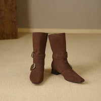Retro Pointed - Toe Slouchy Mid - Calf Suede Boots