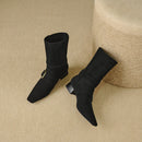 Retro Pointed - Toe Slouchy Mid - Calf Suede Boots