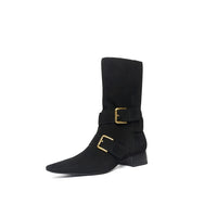 Retro Pointed - Toe Slouchy Mid - Calf Suede Boots