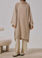 Oversized Wide-Sleeved Wool-Cashmere Knitted Dress