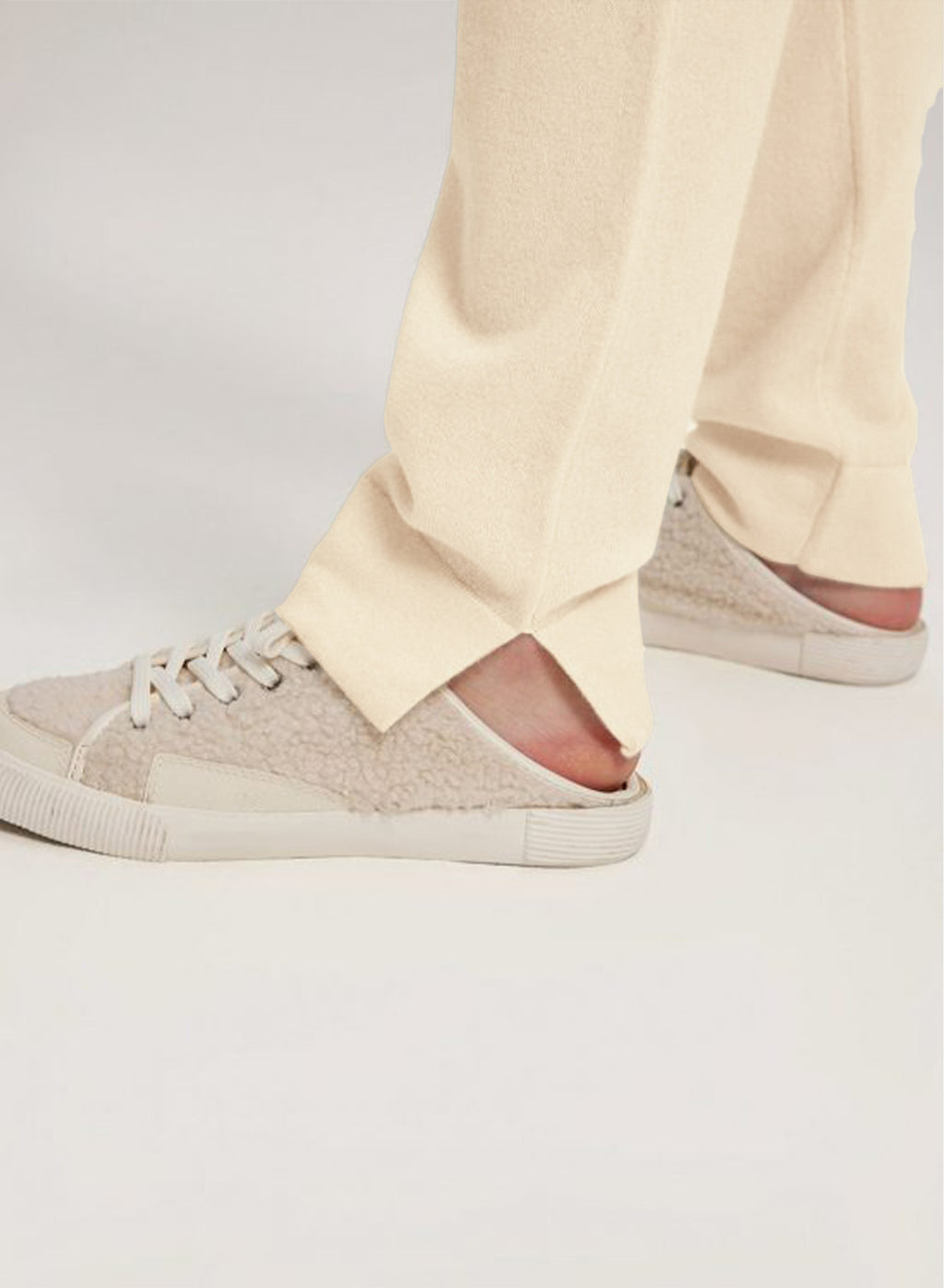 Drawstring Waist Cashmere-Wool Jogger