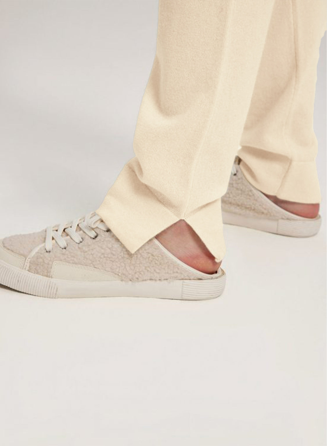 Drawstring Waist Cashmere-Wool Jogger