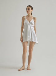Front Slit Lace Hollow Silk Dress
