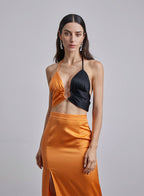 Pumpkin Noir Silk Bralette