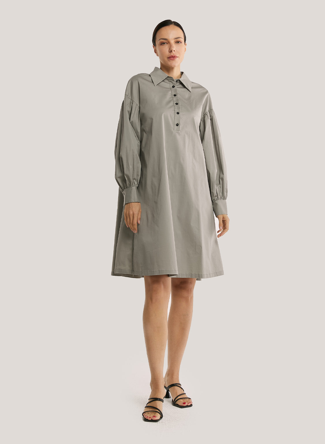 Cotton-Blend Shirt Dress