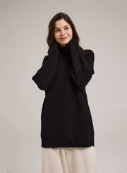 Swan Turtleneck Camel Hair Sweater