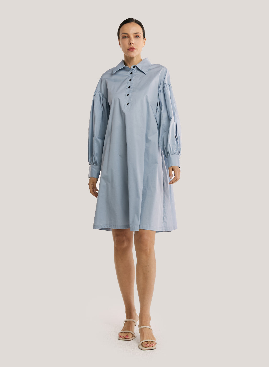 Cotton-Blend Shirt Dress