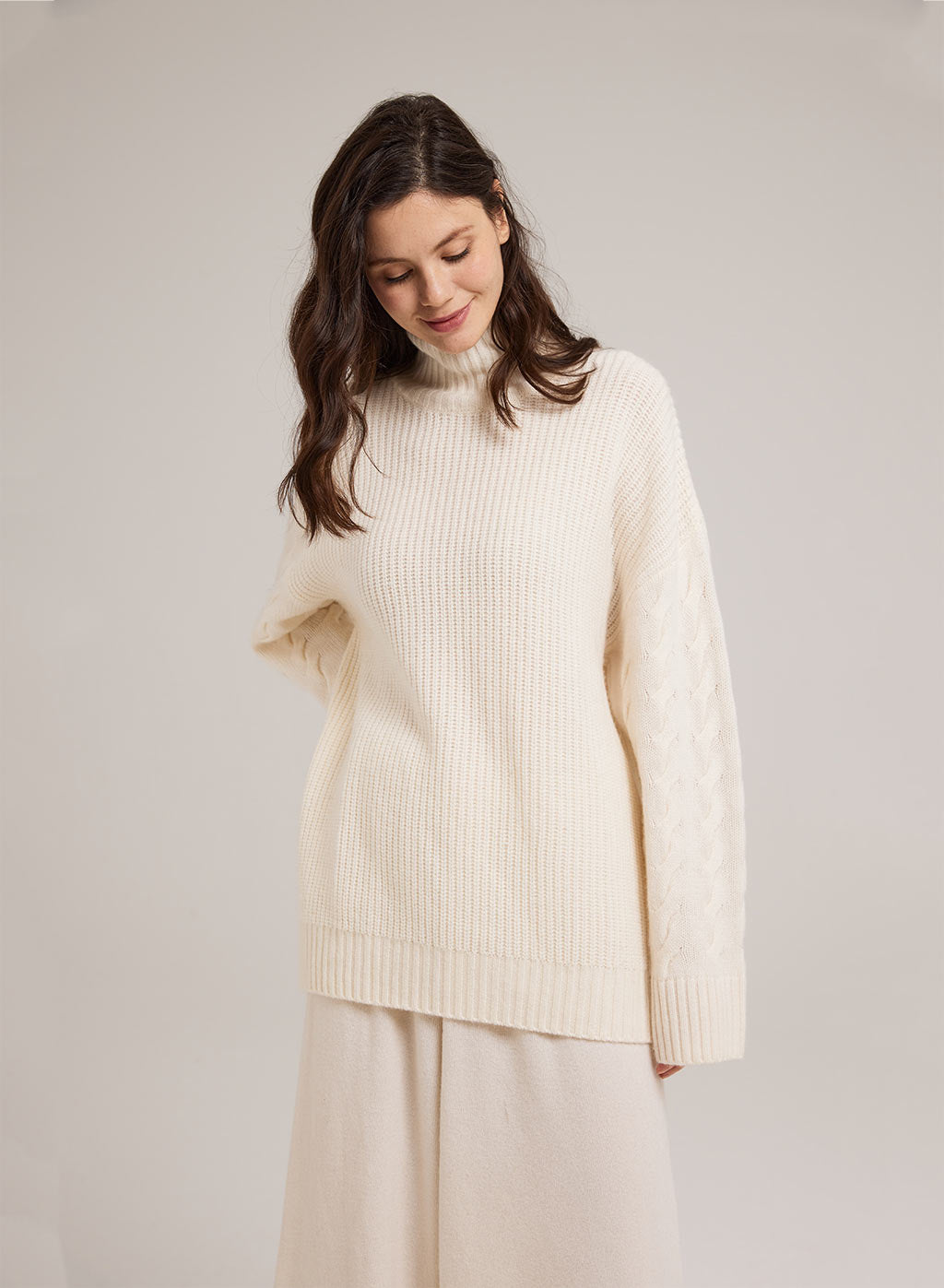 Swan Turtleneck Camel Hair Sweater