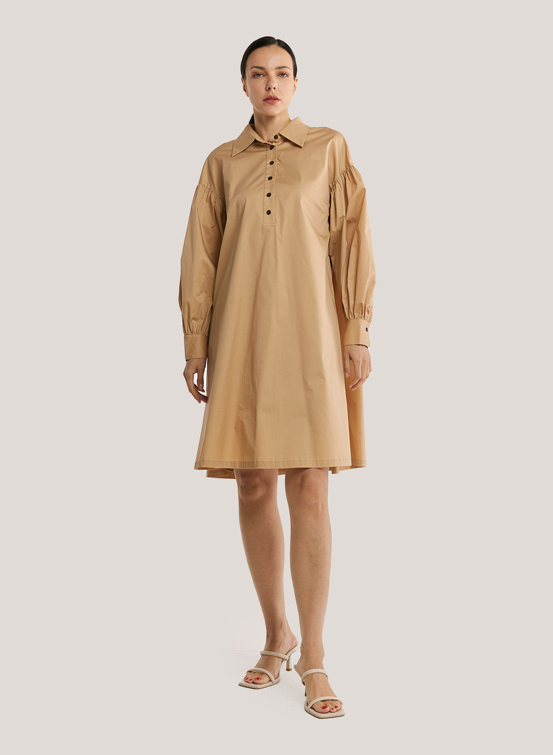 Cotton-Blend Shirt Dress