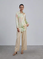 Moonlight Lotus Oversized Boyfriend Silk Blouse