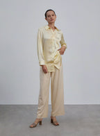 Sunrise Dew Oversized Boyfriend Silk Blouse