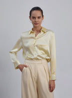 Sunrise Dew Oversized Boyfriend Silk Blouse