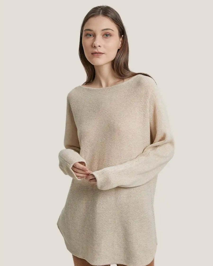 100% Yak Wool Boatneck Sweater