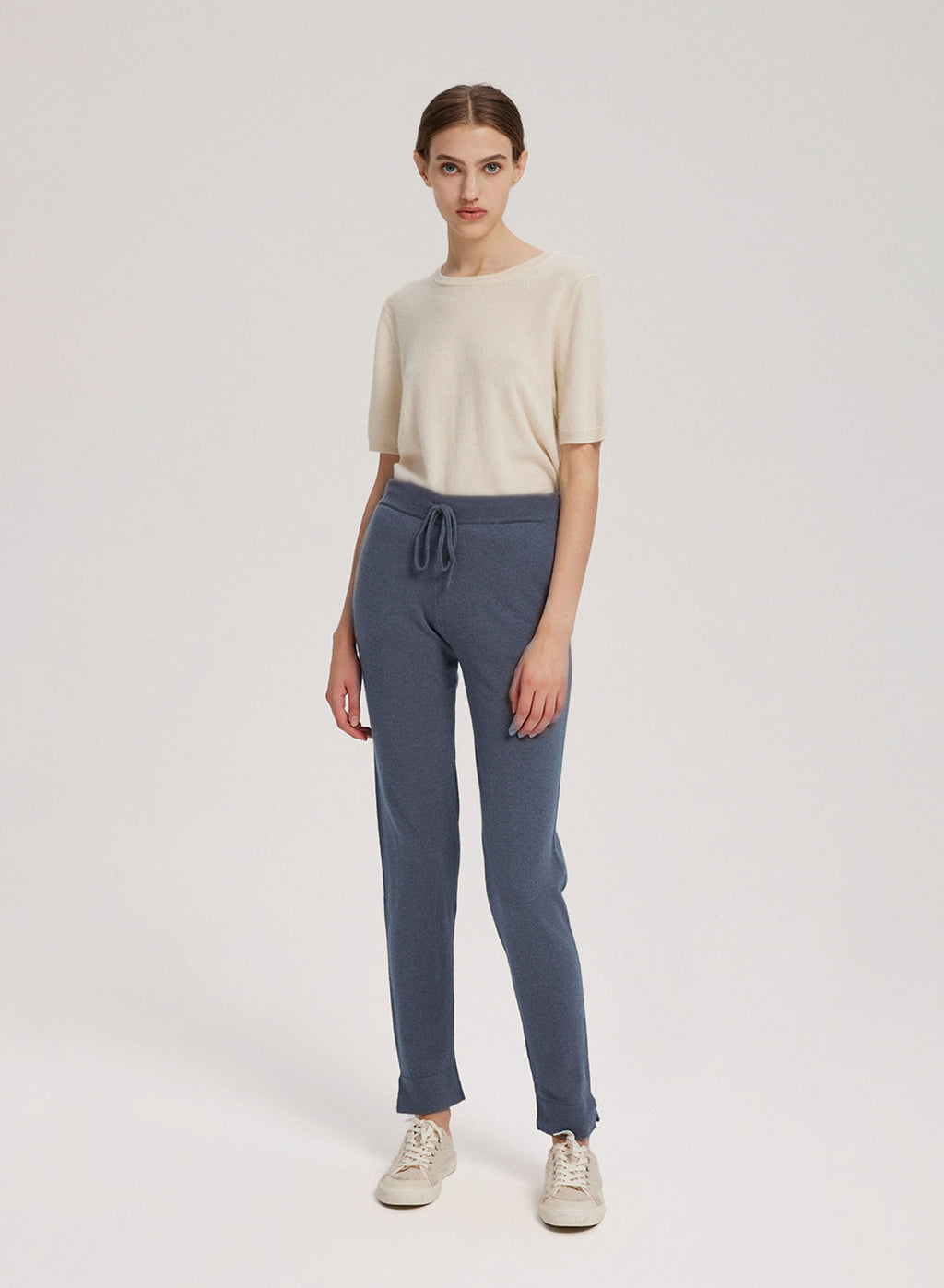Drawstring Waist Cashmere-Wool Jogger