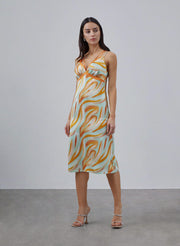 Double Straps Print Midi Silk Slip Dress – Nap Loungewear Intimates & Shapewear