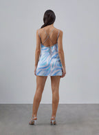 Double Straps Silk Mini Slip Dress