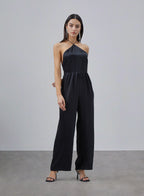 Halter Neck Silk Camisole Jumpsuit