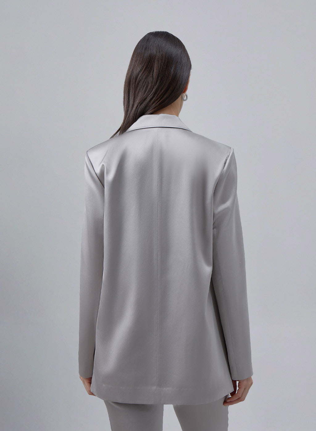 Oversized Internal Print Silk Blazer