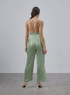V-neck Silk Camisole Jumpsuit