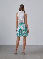 Ready to Bloom Floral Silk Bermuda Shorts