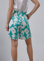 Ready to Bloom Floral Silk Bermuda Shorts