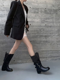 High-heeled Biker Boots