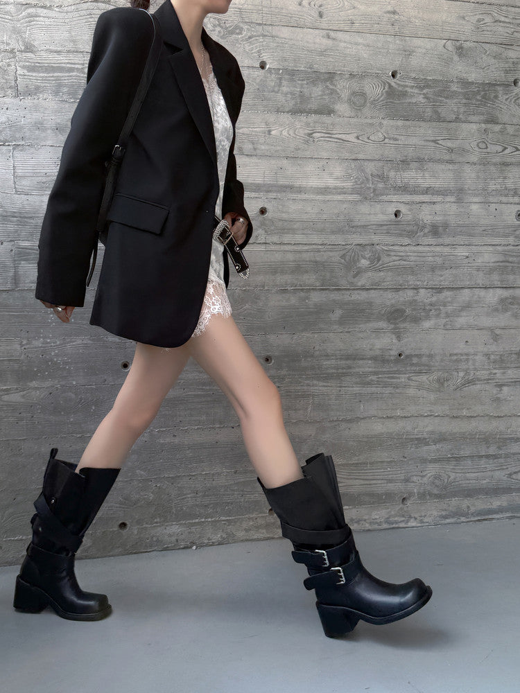 High-heeled Biker Boots