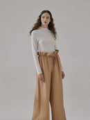 Ruffle Wide-Leg Trouser