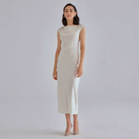 Classy Pearl Midi Silk Dress