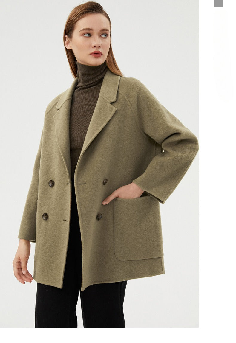 Wool double-sided loose coat